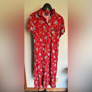 Red Floral Maxi Dress